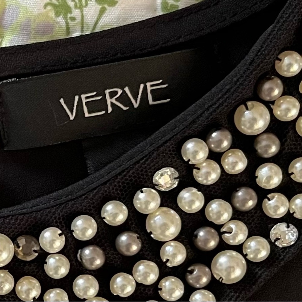 Verve Black Pearl Embellished Blouse